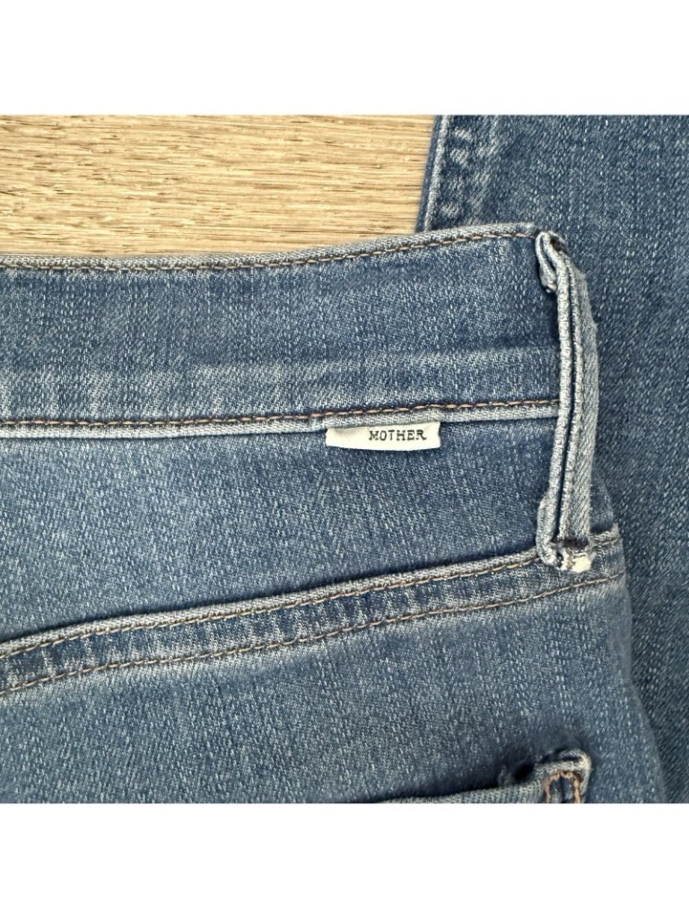 Mother Jeans Size 26 Cropped Raw Hem Blue Denim Cotton Spandex - Picture 6 of 8